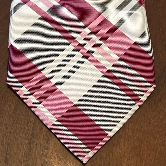 Express Gray Pink 100% Silk Men’s Neck Tie Made In China - Picture 1 of 9